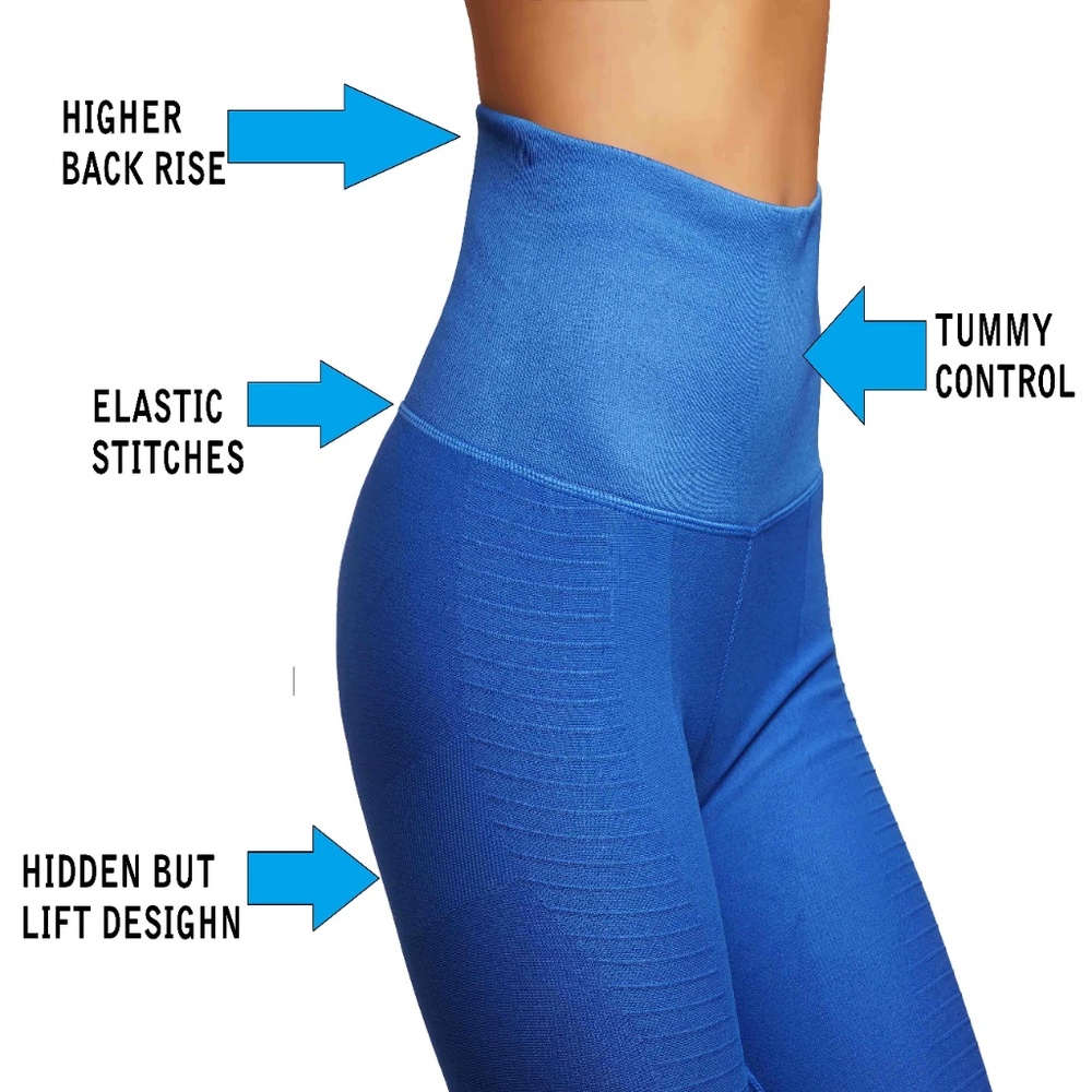 High compression workout leggings with high waist - Picture 5 of 6